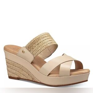 UGG Women’s Adriana Platform Espadrille Style Wedge Cream Sandals Size 11